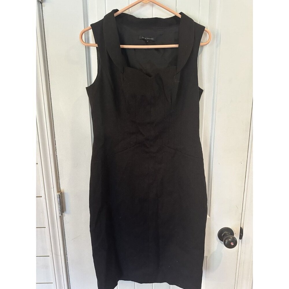 David Meister Women's Sleeveless Sheath Dress Black Sweetheart Neck 8